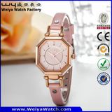 Fashion Leather Strap Watch Quartz Ladies Wrist Watches (Wy-073A)