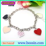 Wholesale Metal Silver DIY Enamel Charms Bracelet