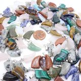 Multi Color Ox Horn Crystal Gem Stone Necklace Charms Pendants