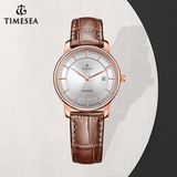 Waterproof Japan Movt Steel Case Genuine Leather Wrist Watch Woman71023