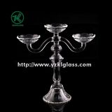Glass Candle Holder for Home Decoration with Flower Posts