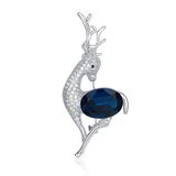 Deer Shape Metal Alloy Zircon Fashion Jewellery Gold Plated Pin Brooch