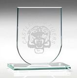 Blank Personalized U Shape Jade Glass Crystal Shield Trophy Award