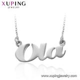 Xuping Fashion Neutral Rhodium Color Words Necklace (40494)