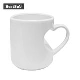 Bestsub Heart Shaped Sublimation White Ceramic Photo Mug (B11X)