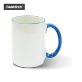 Bestsub 15oz Rim and Handle Color Ceramic Sublimation Photo Mug (B21B-07)