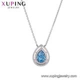 43112 Xuping Rhodium Plating Blue Color Nobility Pendant Necklace Crystals From Swarovski for Wedding Gift