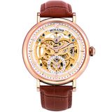 Men's Fashion Brand Hollow Retro Classic Watches Fashion Crystal Leather Strap
