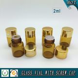 2ml 5/8 DRAM Amber Glass Essential Oil Bottle with Reducer Plug and Aluminum Cap