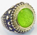 European and American Men's Jewelry Foreign Trade Ring Crystal Black Retro Rings