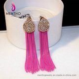 Wholesale Fashion Jewelry Rhinestone Water Drop Chain Tassel Stud Earring