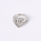 Wholesale Factory Good Price Fashion Jewelry Heart Shape Ring with Rhinestones