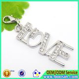 Fashion Alloy Custom Metal Crystal Love Charm Jewelry