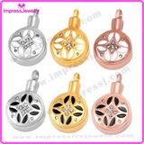 Urn Necklaces for Ashes Round Pendant with Pattern and Crystals Ijd9658