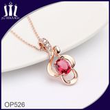 Hot Sale Flower Ruby 14k Stainless Steel Pendant