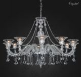 Graceful Glass Chandelier Lamp with Crystal Drop (90015-12)