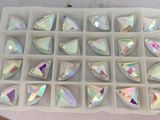 Crystal Abdiamond Shape Flat Back Beads with Holes