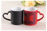 Factory Heat Sensitive Mug with Heart Shape Handle Matte