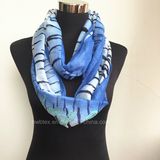 Cheap Animal Printing Polyester Tublar Scar with Crystal Stone (H7238)