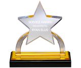 Acrylic Super Star Trophy (Five Star Award with Base)