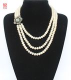 3 Strand Freshwater Pearl Necklace Natural (EN1302)