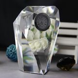High Quantity K9 Crystal Glass Table Clock (KS06025)