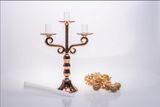 Three Poster Golden Glass Candle Holder for Wedding Decoration