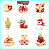 Lovely Enamel Custom Made Christmas Metal Bulk Jewelry Gold Pendant