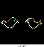 Fashion Design Bird Diamond Pattern Rhinestone Iron on Transfer Accessories