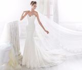 Mermaid Lace Strapless Evening Bridal Wedding Gown