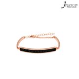 Fashion Rose Gold Black Crystal Bangle for Women