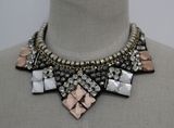Square Crystal Fashion Costume Jewelry Necklace (JE0084)