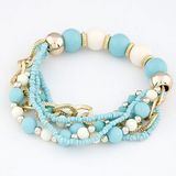 VAGULA Multielement Pendant Metal Chain Charms Bracelet