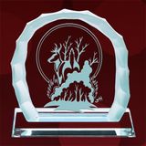 Frosted Jade Glass Trophy