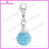 Round Styple with Crystals Cremation Necklaces for Ashes Charms