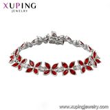 Xuping Ruby Clover Gold Bracelet Making Crystals From Swarovski