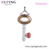 33544 Xuping Sterling Silver Color Key Simple Gold Pendant Necklace Design Crystals From Swarovski