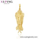 32595 Fashion 24k Gold Big Flower Jewelry Necklace Pendant in Metal Alloy