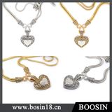 2016 Vintage Fashion Heart Gold Pendant Necklace with Crystal #16774