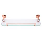 Premium Sanitary Ware Brass Bathroom Single Shelf and Rack Glass Shelf