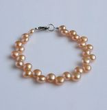 6-7mm Hand Made Coin Freshwater Pearl Bracelet (EB1561-1)