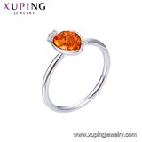 Xuping Simple Shape Single Stone Designs Crystals From Swarovski Modern Ring