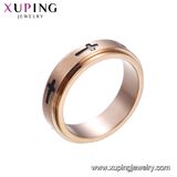 15126 Xuping Promotion Popular Ladies Jewelry Cross Paint on Surface Style Rose Gold Finger Ring