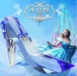 Modern Crystal Glass Shoes Model for Holiday Gifts