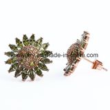 Beautiful Sunflower Stone Wedding Earrings Women