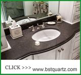 5003 Black Quartz Stone Vanity Top with Random Veins