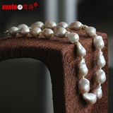 Fashion High Quality Big Nucleated Baroque Natural Pearl Necklace Jewellery (E130086)