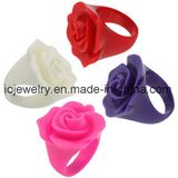 Colorful Resin Rose Rings for Women