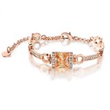 Cubic Zircon Glass Crystal Glass Cut Costume Jewelry Women Bracelet with Stone