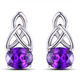 Fashion Jewelry Silver Plated Crystal Stud Earrings for Women